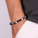 Bracciale in Acciaio con laccetto e perline IJEWEL - gioiello BySimon