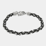 Bracciale in Acciaio con catena e filo nero IJEWEL - gioiello BySimon