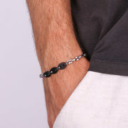 Bracciale in Acciaio con maglia marina nera