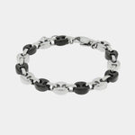 Bracciale in Acciaio con maglia marina acciaio e e nera IJEWEL - gioiello BySimon