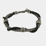 Bracciale in Acciaio con corda nera IJEWEL - gioiello BySimon