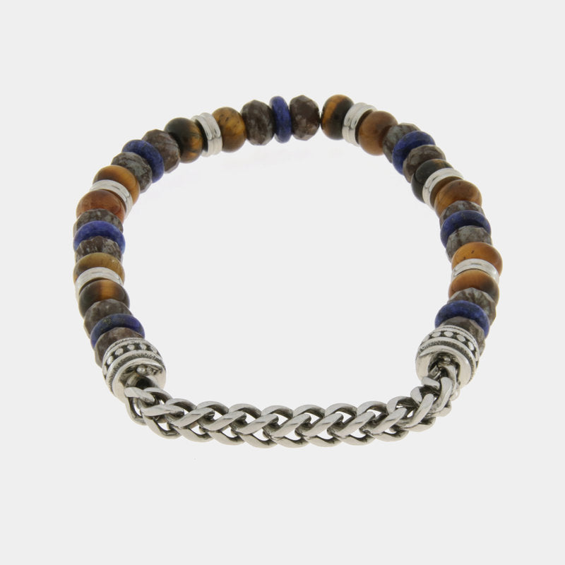 Bracciale in Acciaio con perline schiacciate IJEWEL - gioiello BySimon