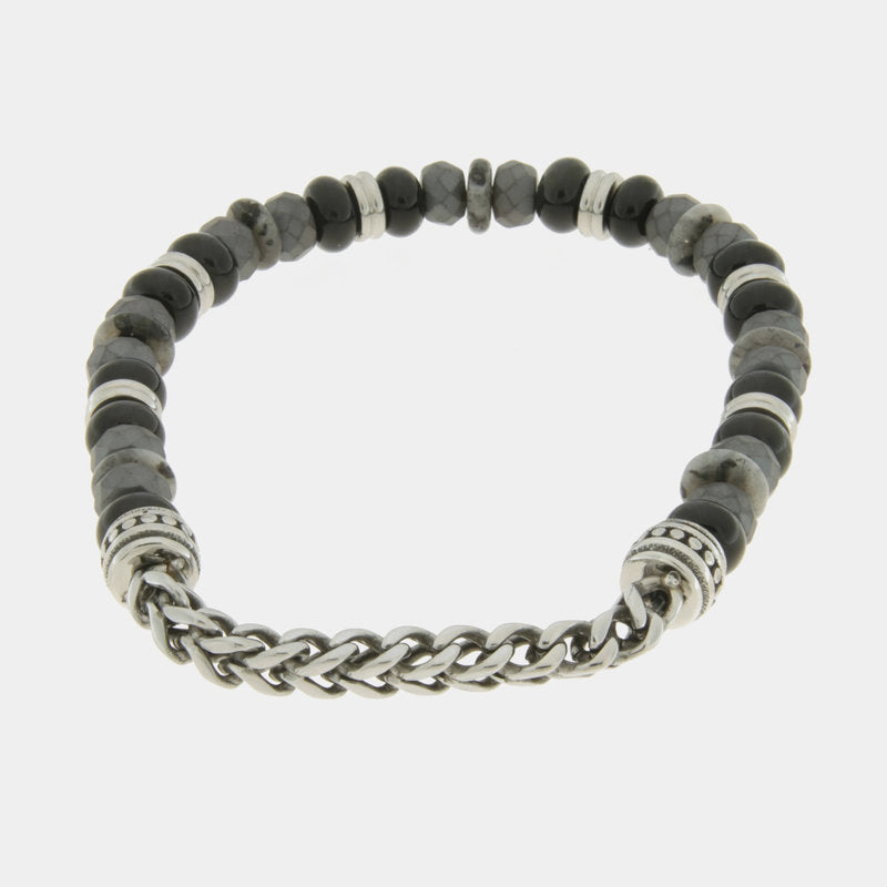 Bracciale in Acciaio con pietre e catena IJEWEL - gioiello BySimon