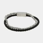 Bracciale in Acciaio doppio filo nero e argento IJEWEL - gioiello BySimon