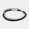 Bracciale in Acciaio doppio filo nero e argento