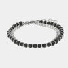 Bracciale in Acciaio doppio con catena e perline nere