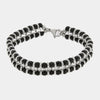 Bracciale in Acciaio doppio filo di perline nere