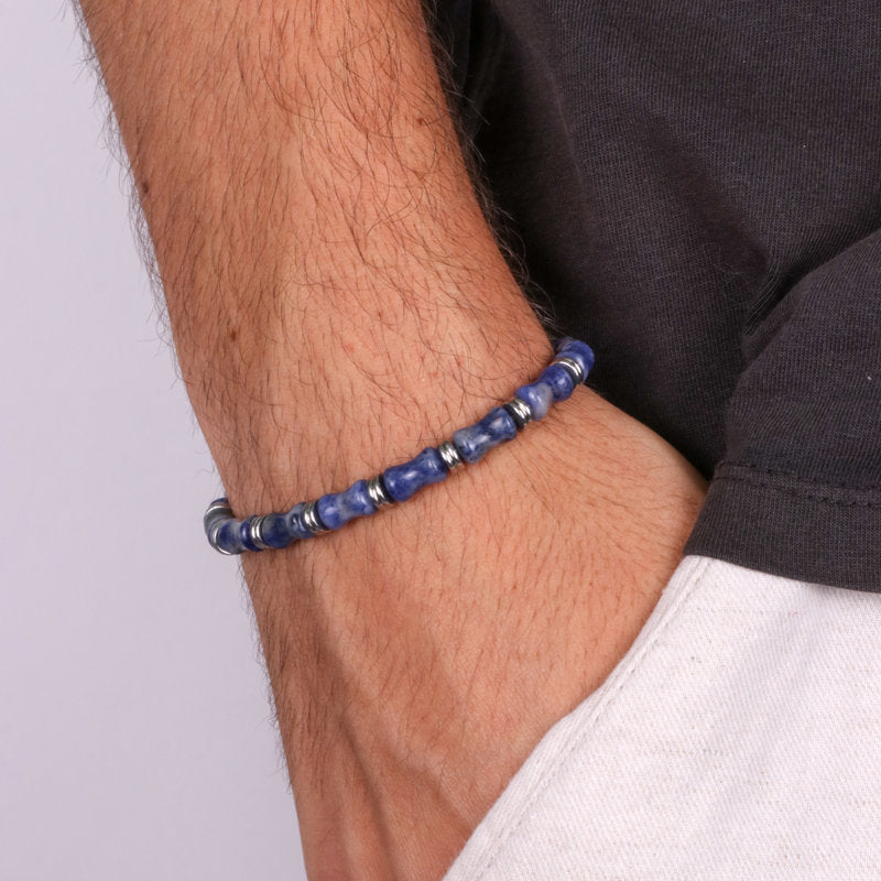 Bracciale in Acciaio con pietre schiacciate - BYSIMON gioielli