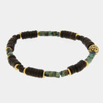 Bracciale in Acciaio con perline nere e dettagli in oro IJEWEL - gioiello BySimon