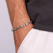 Bracciale in Acciaio con perle argento