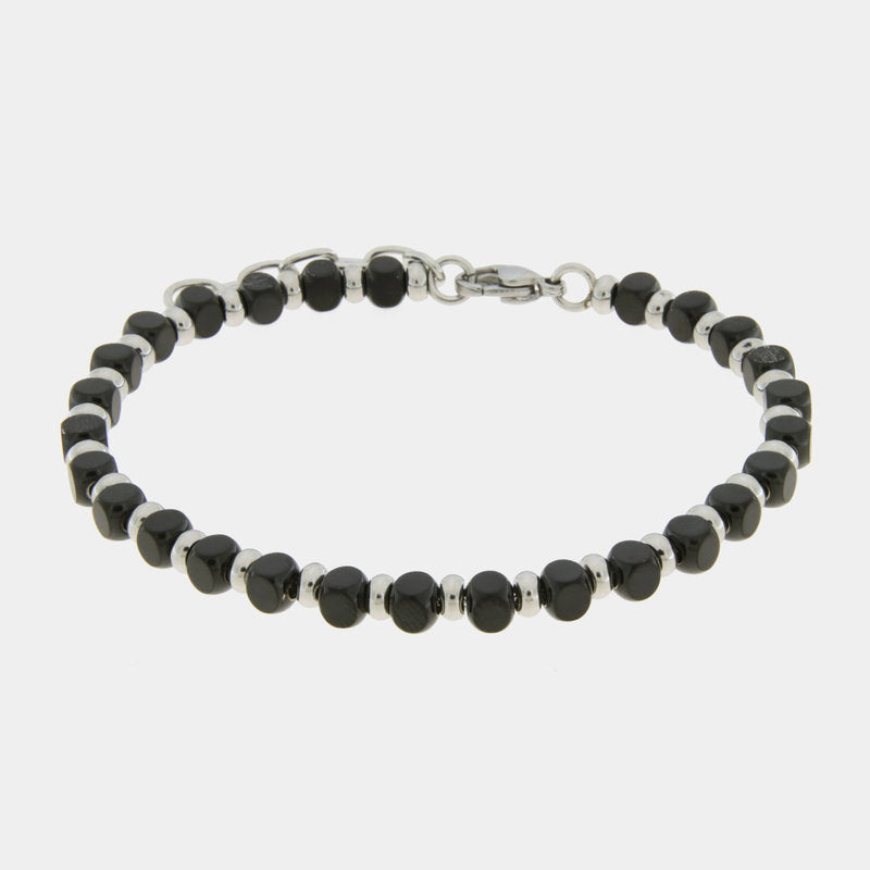 Bracciale in Acciaio con perle nere IJEWEL - gioiello BySimon