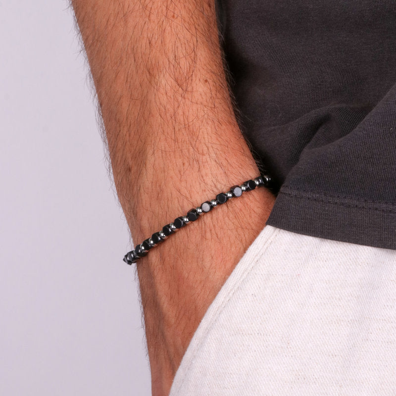 Bracciale in Acciaio con perle nere IJEWEL - gioiello BySimon