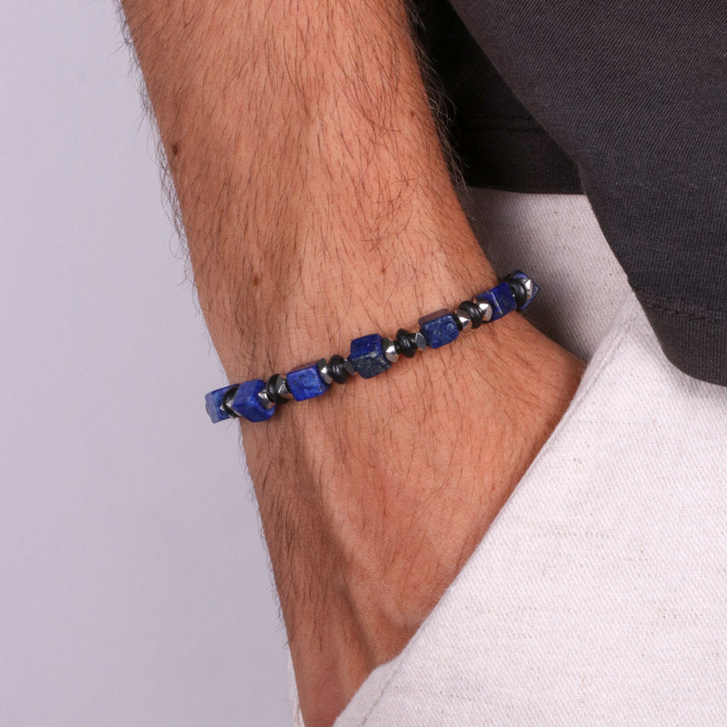 Bracciale in Acciaio con pietre blu IJEWEL - gioiello BySimon