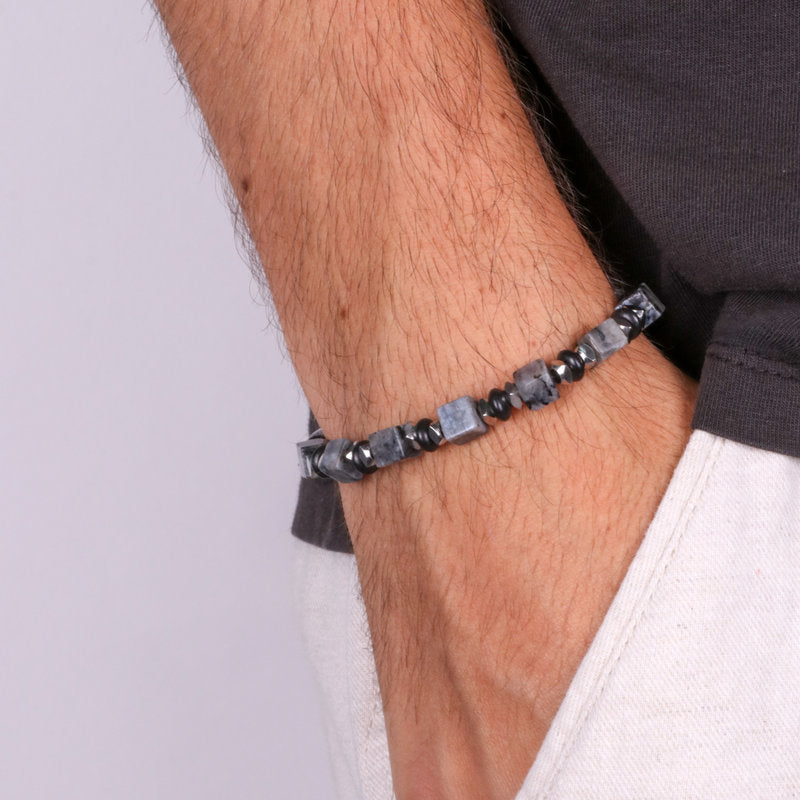 Bracciale in Acciaio con pietre marmorizzate IJEWEL - gioiello BySimon