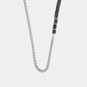 Bracciale in Acciaio con catena e perle nere