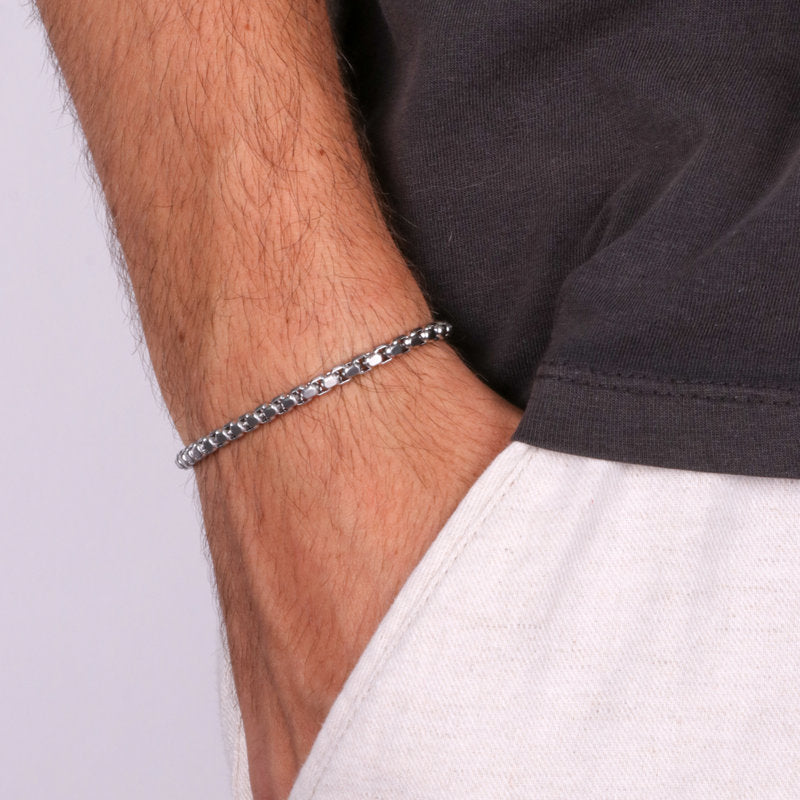Bracciale in Acciaio a maglia quadra - BYSIMON gioielli