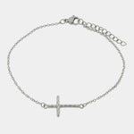 Bracciale in Acciaio con croce sottile IJEWEL - gioiello BySimon