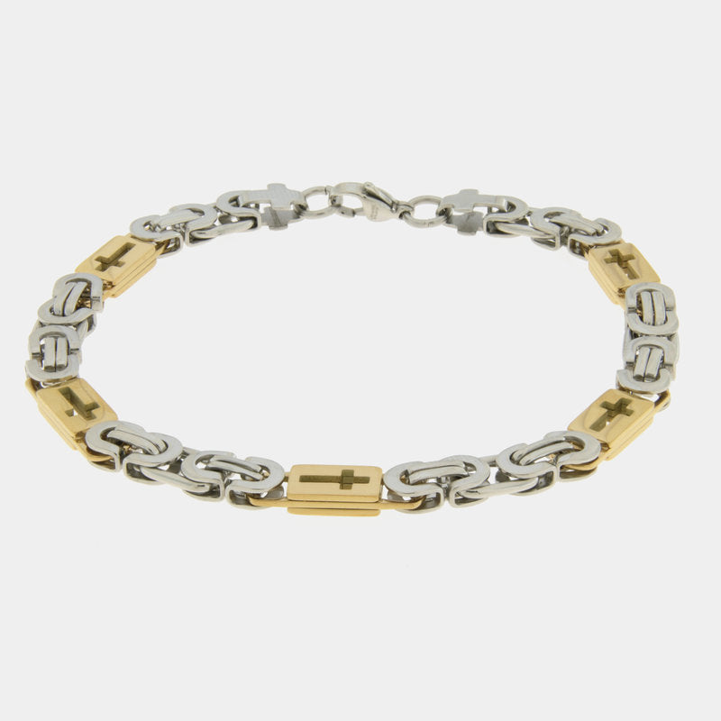 Bracciale in Acciaio con placchette con croci IJEWEL - gioiello BySimon