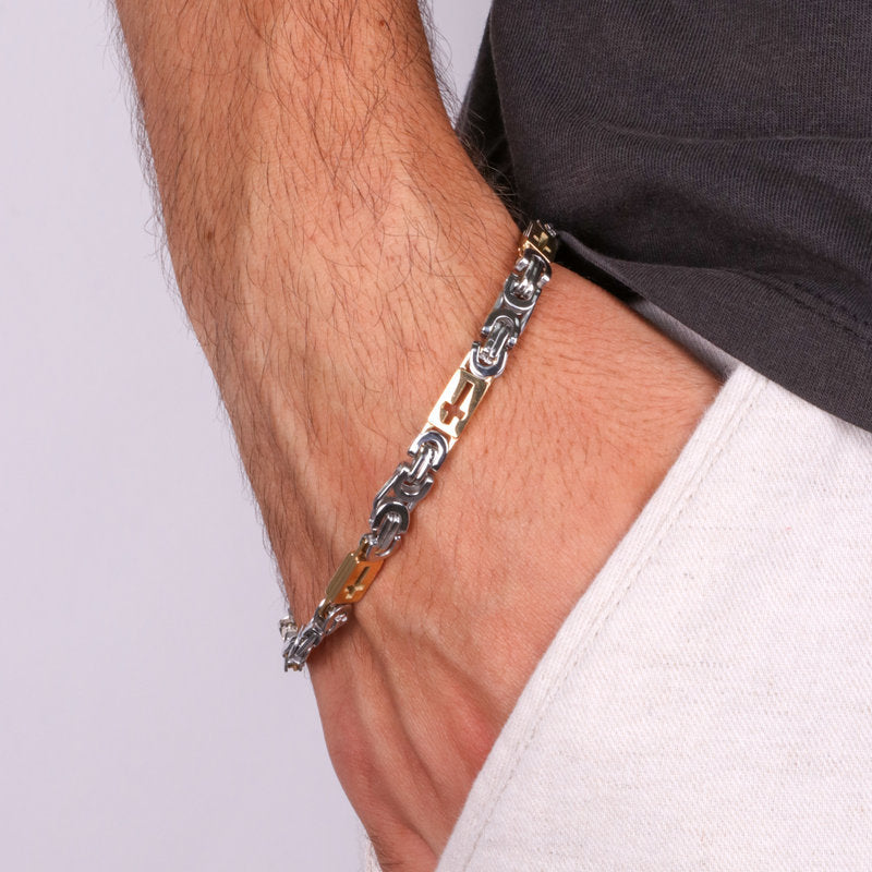 Bracciale in Acciaio con placchette con croci IJEWEL - gioiello BySimon