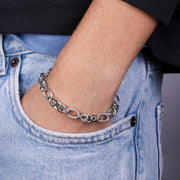 Bracciale in Acciaio catene intrecciate