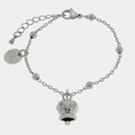Bracciale in Acciaio con campanella  pendente  con scritta Capri - BYSIMON gioielli