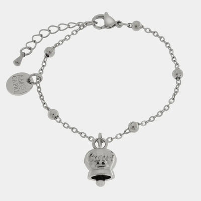 Bracciale in Acciaio Inossidabile con campanella pendente con scritta Capri | gioielli in acciaio inossidabile | BYSIMON