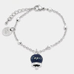Bracciale in Acciaio con campanella pendente blu   con scritta Capri - BYSIMON gioielli