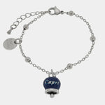 Bracciale in Acciaio con campanella pendente blu   con scritta Capri - BYSIMON gioielli