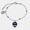 Bracciale in Acciaio con campanella pendente blu   con scritta Capri