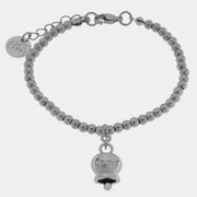 Bracciale in Acciaio a perline con campanella  pendente  con scritta Capri