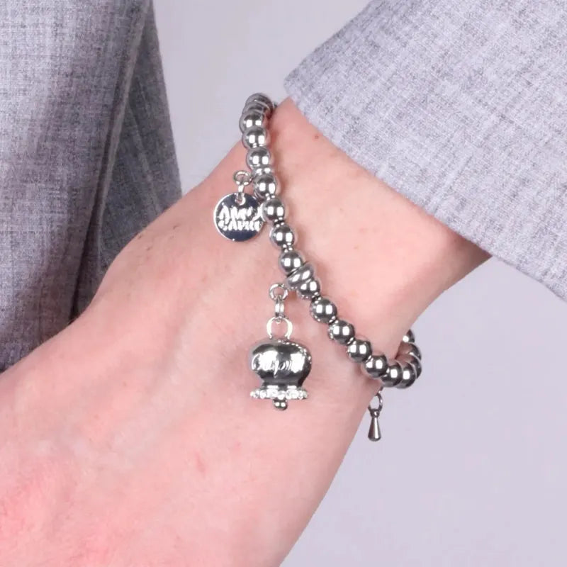 Bracciale in Acciaio con campanella  con scritta Capri - BYSIMON gioielli