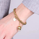 Bracciale in Acciaio con campanella placcata oro   con scritta Capri - BYSIMON gioielli