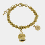 Bracciale in Acciaio con campanella placcata oro   con scritta Capri - BYSIMON gioielli
