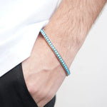 Bracciale in Acciaio con sfere turchesi - BYSIMON gioielli