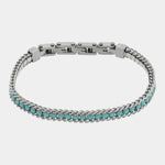 Bracciale in Acciaio con sfere turchesi - BYSIMON gioielli