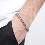Bracciale in Acciaio  con sfere nere - BYSIMON gioielli