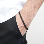 Bracciale in Acciaio con cristalli neri