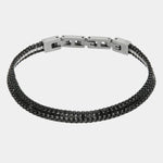 Bracciale in Acciaio con cristalli neri IJEWEL - gioiello BySimon
