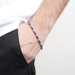 Bracciale in Acciaio con cristalli blu e trasparenti - BYSIMON gioielli