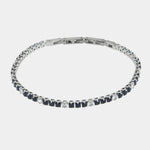 Bracciale in Acciaio con cristalli blu e trasparenti - BYSIMON gioielli
