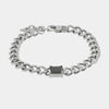 Bracciale in Acciaio a catena con cristallo nero