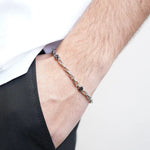Bracciale in Acciaio catena con cristalli neri - BYSIMON gioielli