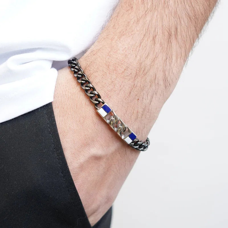 Bracciale in Acciaio catena nera IJEWEL - gioiello BySimon