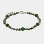Bracciale in Acciaio con sfere malachite IJEWEL - gioiello BySimon