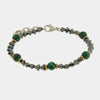 Bracciale in Acciaio con sfere malachite