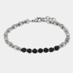 Bracciale in Acciaio con sfere nere - BYSIMON gioielli
