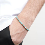 Bracciale in Acciaio con sfere turchesi - BYSIMON gioielli
