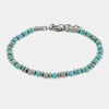 Bracciale in Acciaio con sfere turchesi