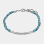 Bracciale in Acciaio con sfere turchesi - BYSIMON gioielli