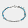 Bracciale in Acciaio con sfere turchesi